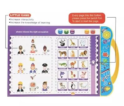 Intelligence Book English Letters & Words Learning Sound Book Fun Educational Toys Activities with Numbers Shapes Animals Phonetic Learning Book for Toddlers toy for kids