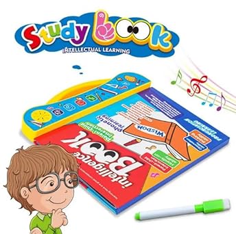 Intelligence Book English Letters & Words Learning Sound Book Fun Educational Toys Activities with Numbers Shapes Animals Phonetic Learning Book for Toddlers toy for kids