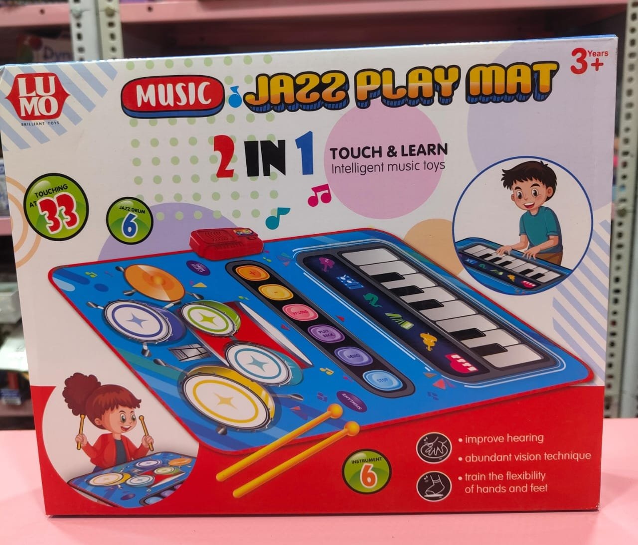 Toddler Musical Play Mat – Montessori Piano & Drum Set with 13 Keys & 6 Instruments