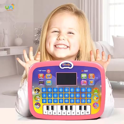 Kid Educational Computer with Piano/Tablet Toddler Learning Pad Interactive Toy with Screen -Educational Toys Fun Gifts -Music/Piano/ABC/Numbers/Words/Spell/Animals - for Boys&Girls 3