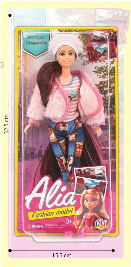 Alia Doll Set Ultimate Doll Collection Featuring Fashion Model Set with Accessories Like furr Jacket Cap Suitable for 3years and Above (Fashion Model)