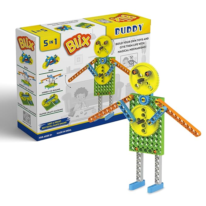 Blix - Buddy Building and Construction Toy Stem Educational for Boys and Girls 7 Multicolor