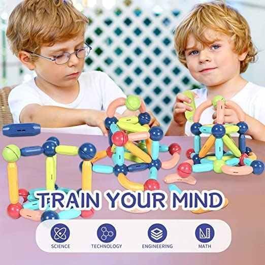 36 Pcs Magnetic Sticks Building Blocks for Kids Toys for Girls Magnetic Toys for Boys Age 3Year Educational Stem Learning Magnet Stick with Balls Game (M17)