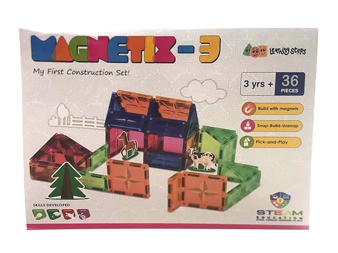 STEM Magnetic Tiles for Kids – Build 3D Models, Robots & More | Educational & Creative Toy