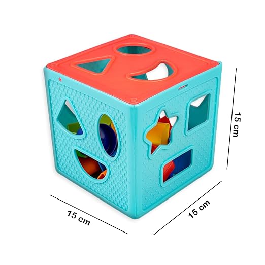 RATNA'S Shape Sorter Cube Senior with 18 Colourful Shapes Learning & Educational Toys for Toddlers (Multi Colors)