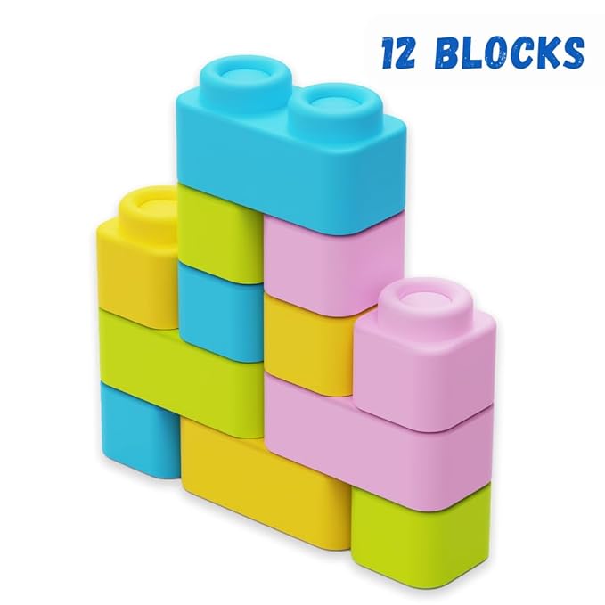 12-Piece Soft Montessori Blocks for Early Development & Sensory Exploration