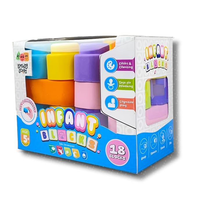 Soft & Safe Baby Blocks – Easy to Grip, Mouth-Safe, and Perfect for Early Learning