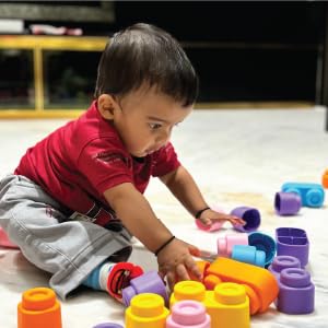 Learning Steps - Infant Blocks-4 Montessori Toys for Babies Early Development Soft Building Blocks Block Sets Colors and Counting Premium Blocks Stack Toy Toddler Block Toys 36 Pieces