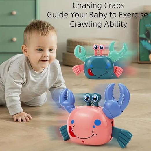 Baby Toys Crawling Crab Toy for Kids Infant Toddlers Tummy Time Dancing Musical Moving Toys for Babies Boys Girl Birthday Gift