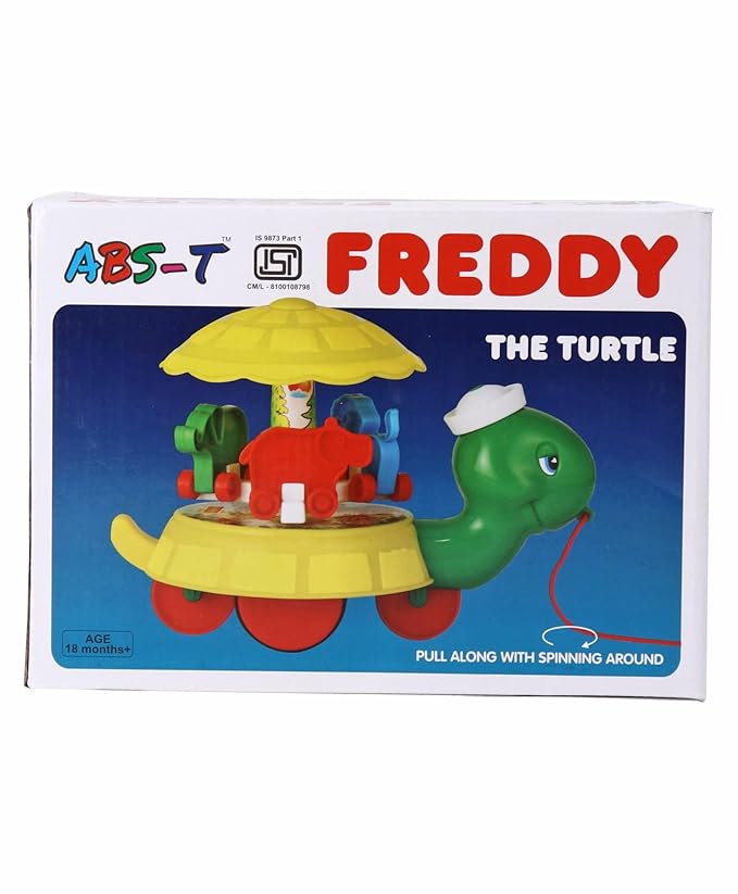 UNITED AGENCIES UA Toys Kids Freddy The Turtle Pull Along Toy for Kids & Toddlers (Multicolor)