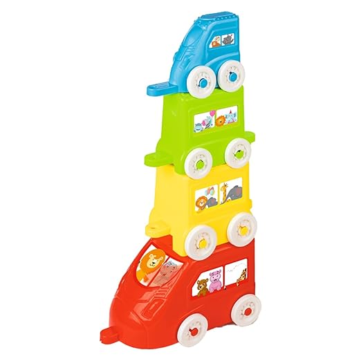 Ratna's 3-in-1 Stacker Train Toy for Toddlers – Pull Along, Nesting & Stacking Fun (1+ Years)