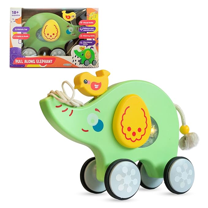 innovitoy Pull Along Elephant Baby Toys 6-12 Months