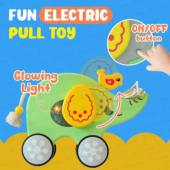 innovitoy Pull Along Elephant Baby Toys 6-12 Months
