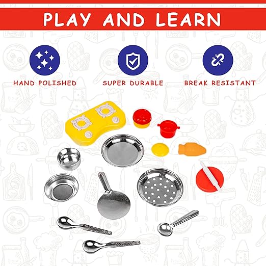 Kitchen Set for Kids.A Perfect Roleplay Pretend Play Kitchen Play Set for Kids (Vessels Kitchen Set)