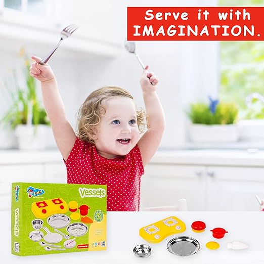 Kitchen Set for Kids.A Perfect Roleplay Pretend Play Kitchen Play Set for Kids (Vessels Kitchen Set)