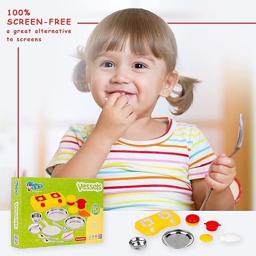 Kitchen Set for Kids.A Perfect Roleplay Pretend Play Kitchen Play Set for Kids (Vessels Kitchen Set)