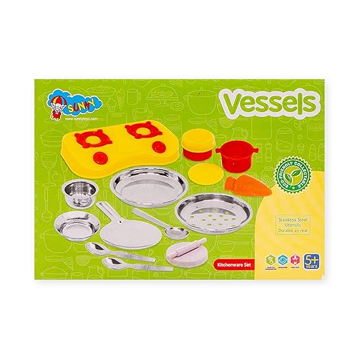 Kitchen Set for Kids.A Perfect Roleplay Pretend Play Kitchen Play Set for Kids (Vessels Kitchen Set)