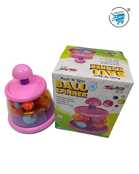 Push 'N' Spin Ball Spinner for Kids Kids Interactive Toy with Colourful Spinning Balls Toddler Toy Learning Activity Multicolour H - 21.25 cm Age 6 Month
