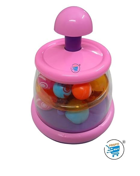 Push 'N' Spin Ball Spinner for Kids Kids Interactive Toy with Colourful Spinning Balls Toddler Toy Learning Activity Multicolour H - 21.25 cm Age 6 Month