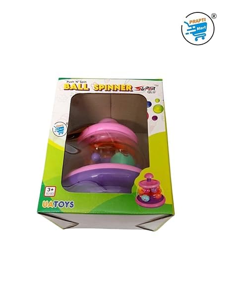 Push 'N' Spin Ball Spinner for Kids Kids Interactive Toy with Colourful Spinning Balls Toddler Toy Learning Activity Multicolour H - 21.25 cm Age 6 Month