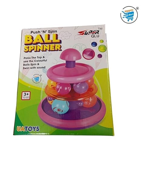 Push 'N' Spin Ball Spinner for Kids Kids Interactive Toy with Colourful Spinning Balls Toddler Toy Learning Activity Multicolour H - 21.25 cm Age 6 Month