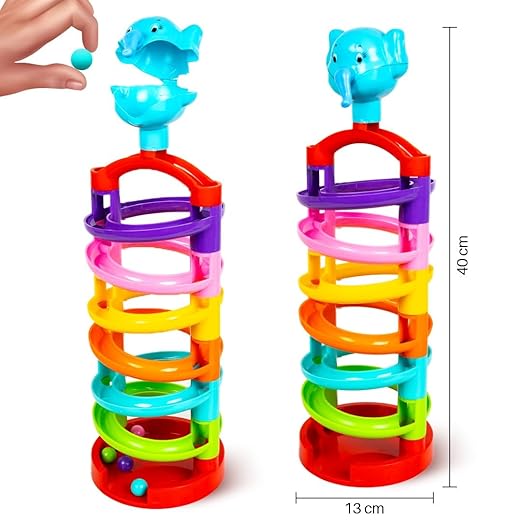 Ratna's Plus Elephant Marble Run Endless Rolling Fun Toy for Ages 6