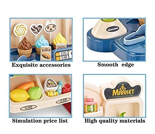 Mini Super Market - 33 Pieces with food shop & icecream shop with Sound Effect for Kids