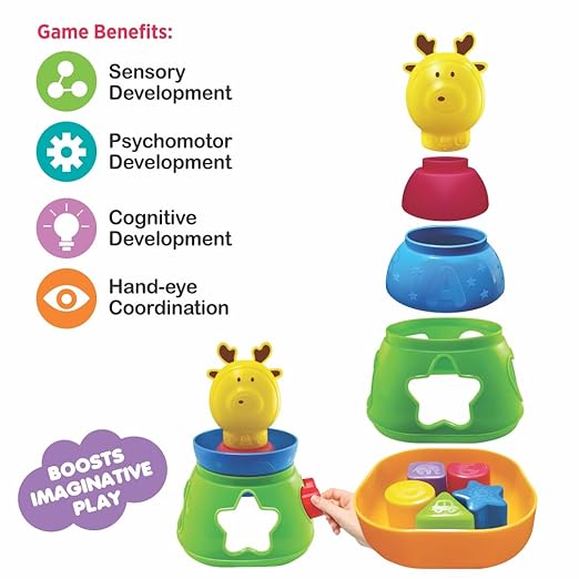 Toymate Kiddy’s Play World – 6-in-1 Toddler Activity Set – Develops Reasoning & Motor Skills