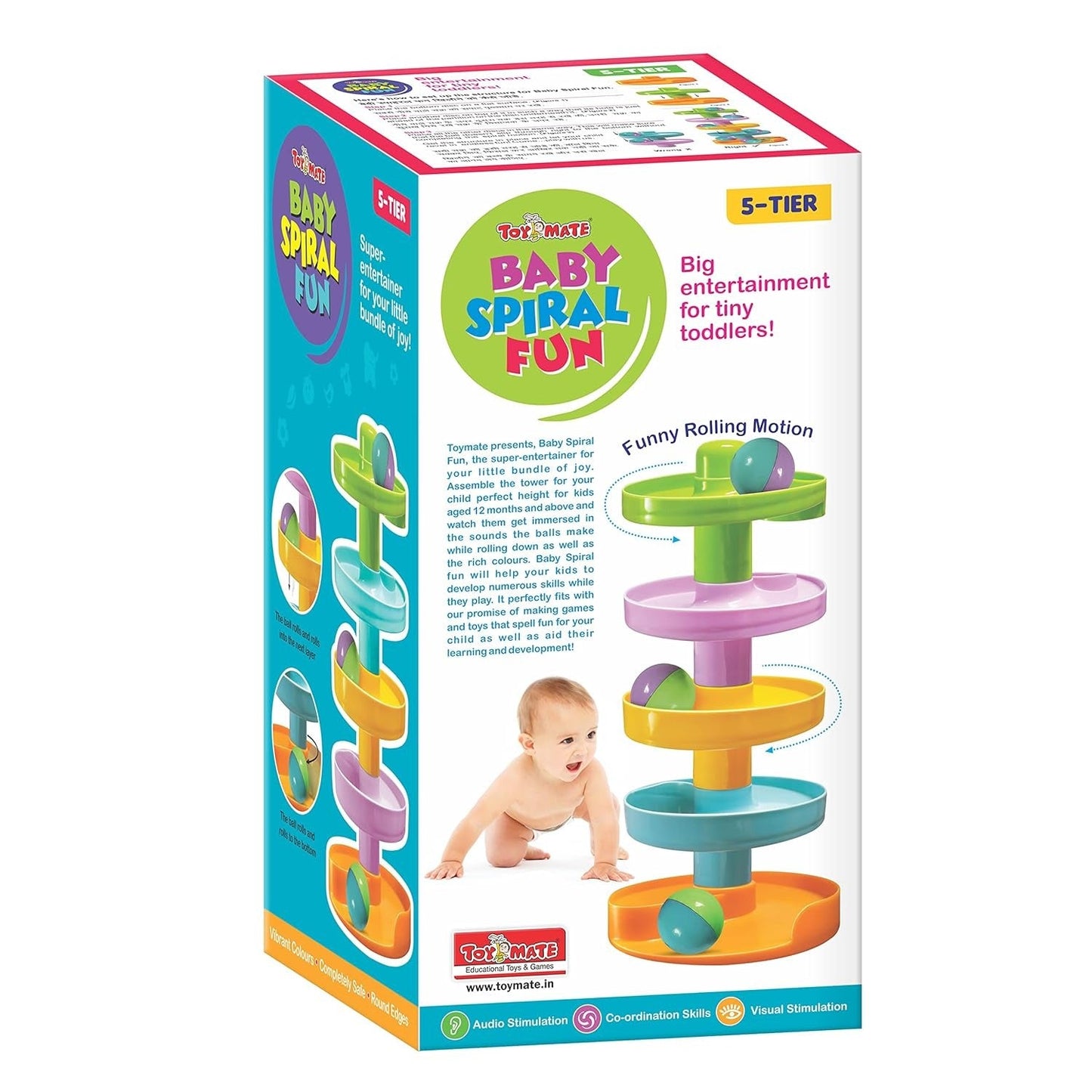 Toymate 7-Layer Cat Spiral Fun Ball Drop Tower – Colorful Swirling Ramp Toy for Babies & Toddlers | Educational Rolling Ball Playset for Early Development & Motor Skills