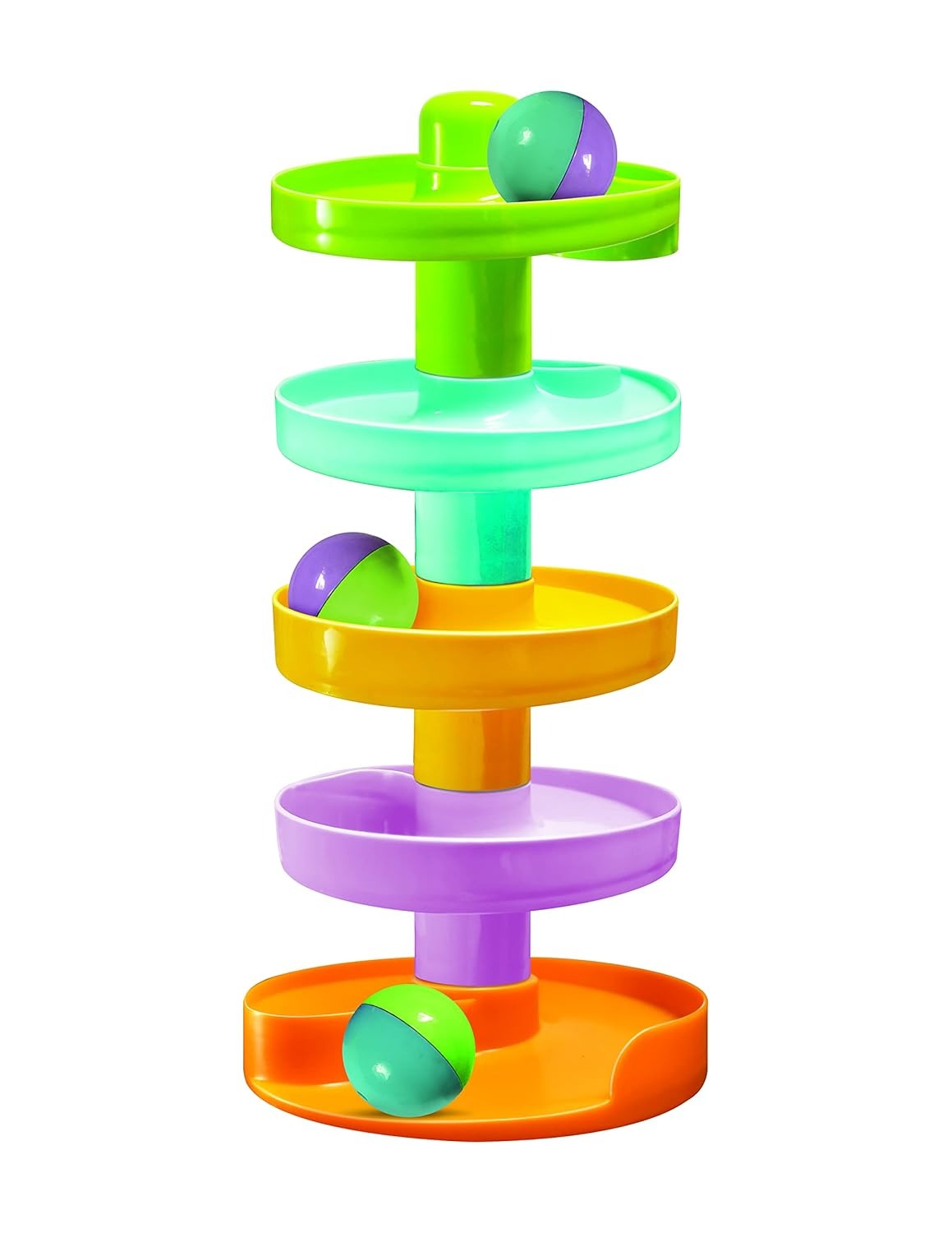 Toymate 7-Layer Cat Spiral Fun Ball Drop Tower – Colorful Swirling Ramp Toy for Babies & Toddlers | Educational Rolling Ball Playset for Early Development & Motor Skills