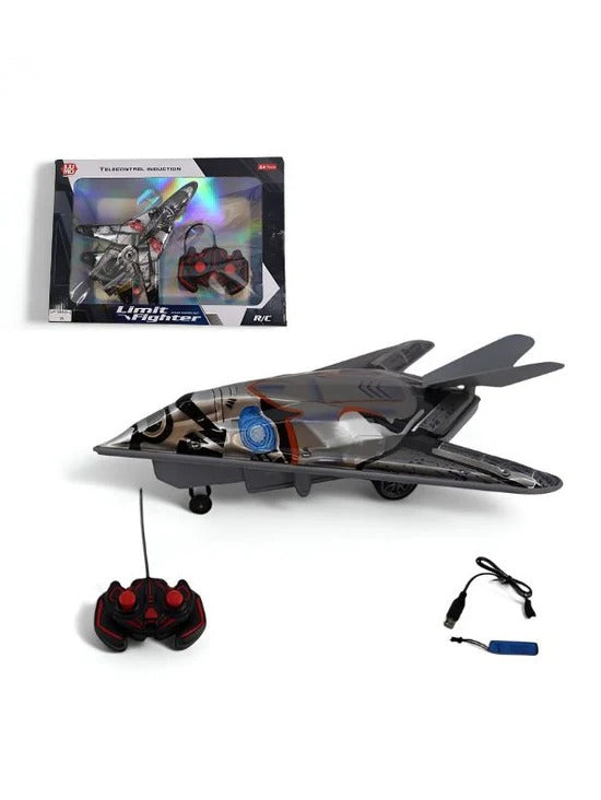 LIMIT FIGHTER Grey Remote Control Fighter Plane Toy for Kids – Safe & Exciting, Model LMI-6802YD