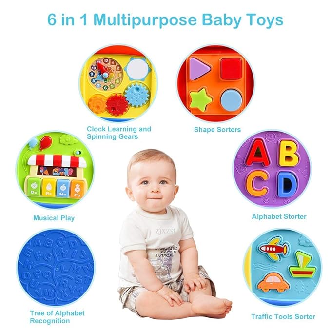 Enterprise Activity Cube Baby Toy For 6 To 12 Months Toddler Piano Center Best First Birthday Gift For 1 Year Old Girl Boy 6 In 1 Busy Learners Educational Toys Multi color