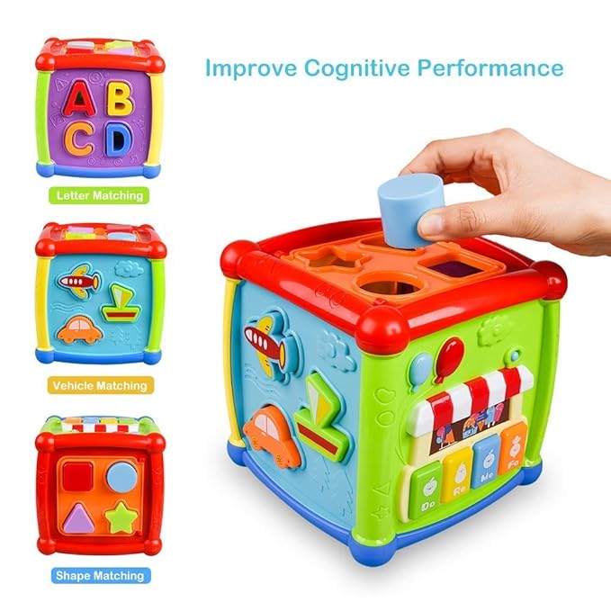 Enterprise Activity Cube Baby Toy For 6 To 12 Months Toddler Piano Center Best First Birthday Gift For 1 Year Old Girl Boy 6 In 1 Busy Learners Educational Toys Multi color