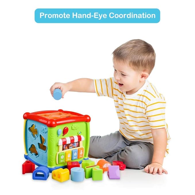 Enterprise Activity Cube Baby Toy For 6 To 12 Months Toddler Piano Center Best First Birthday Gift For 1 Year Old Girl Boy 6 In 1 Busy Learners Educational Toys Multi color