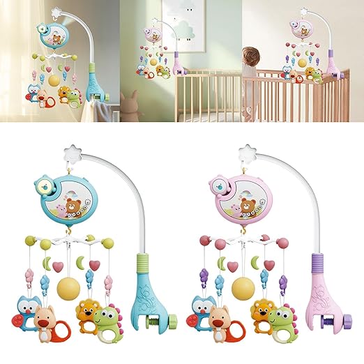 Baby Musical Crib Mobile – Cute Educational Music Toy for Newborns (0–12 Months), Blue