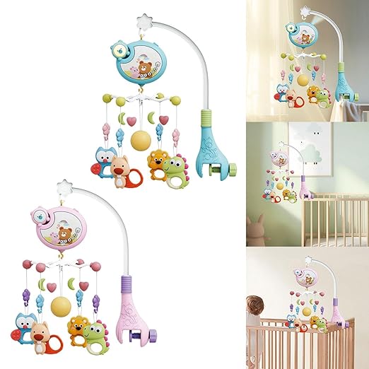 Baby Musical Crib Mobile – Cute Educational Music Toy for Newborns (0–12 Months), Blue
