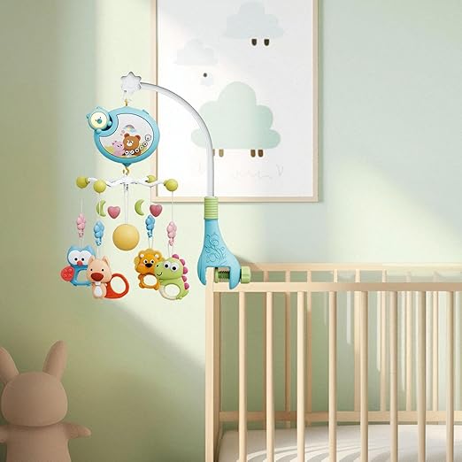 Baby Musical Crib Mobile – Cute Educational Music Toy for Newborns (0–12 Months), Blue