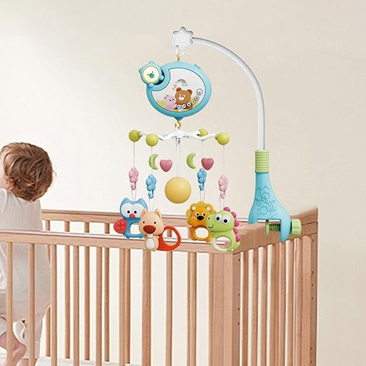 Baby Musical Crib Mobile – Cute Educational Music Toy for Newborns (0–12 Months), Blue