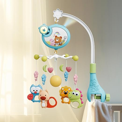 Baby Musical Crib Mobile – Cute Educational Music Toy for Newborns (0–12 Months), Blue