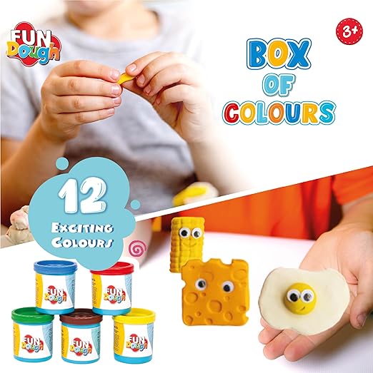 Fundough Funskool Colour Compound – 600g Multicolour Dough, Sculpt & Shape – Pack of 2 – Age 3+
