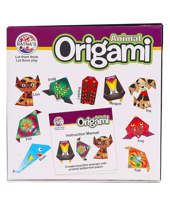 RATNA'S DIY Origami Animals. Origami Sheets Included Inside.Create Your OWN Jungle with The Help of Origami (Multicolor)