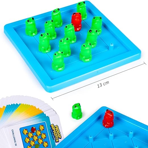 Froggy hopscotch - Jump to Win Game Peg-Solitaire Jumping Game for Kids with 36 Challenges and Solutions