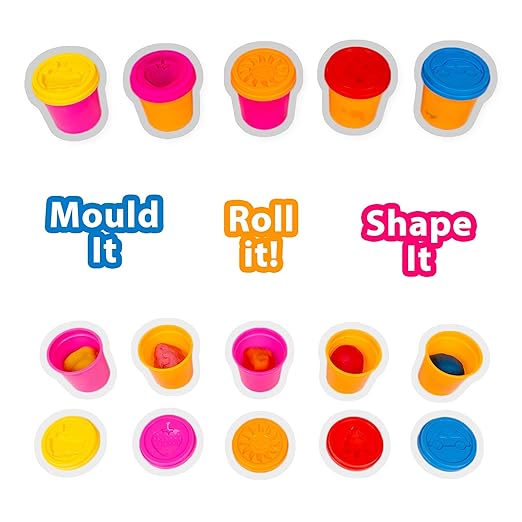 RATNA'S Artistic Amazing Dough for Kids 5 CONTAINERS of Dough with 10 Moulds Free Inside.