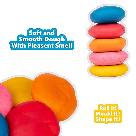 RATNA'S Artistic Amazing Dough for Kids 5 CONTAINERS of Dough with 10 Moulds Free Inside.