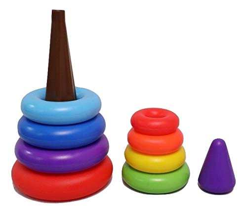 UA Toys Girnar Rainbow Stacking Rings in Poly Bag for Kids and Toddlers (Multicolor)