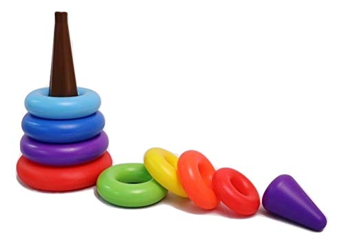UA Toys Girnar Rainbow Stacking Rings in Poly Bag for Kids and Toddlers (Multicolor)