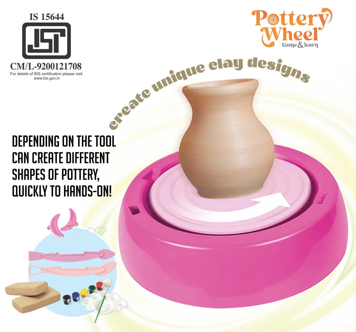 ITOYS Pottery Wheel for Kids – Multicolour Creative Clay Set (Ages 3+)
