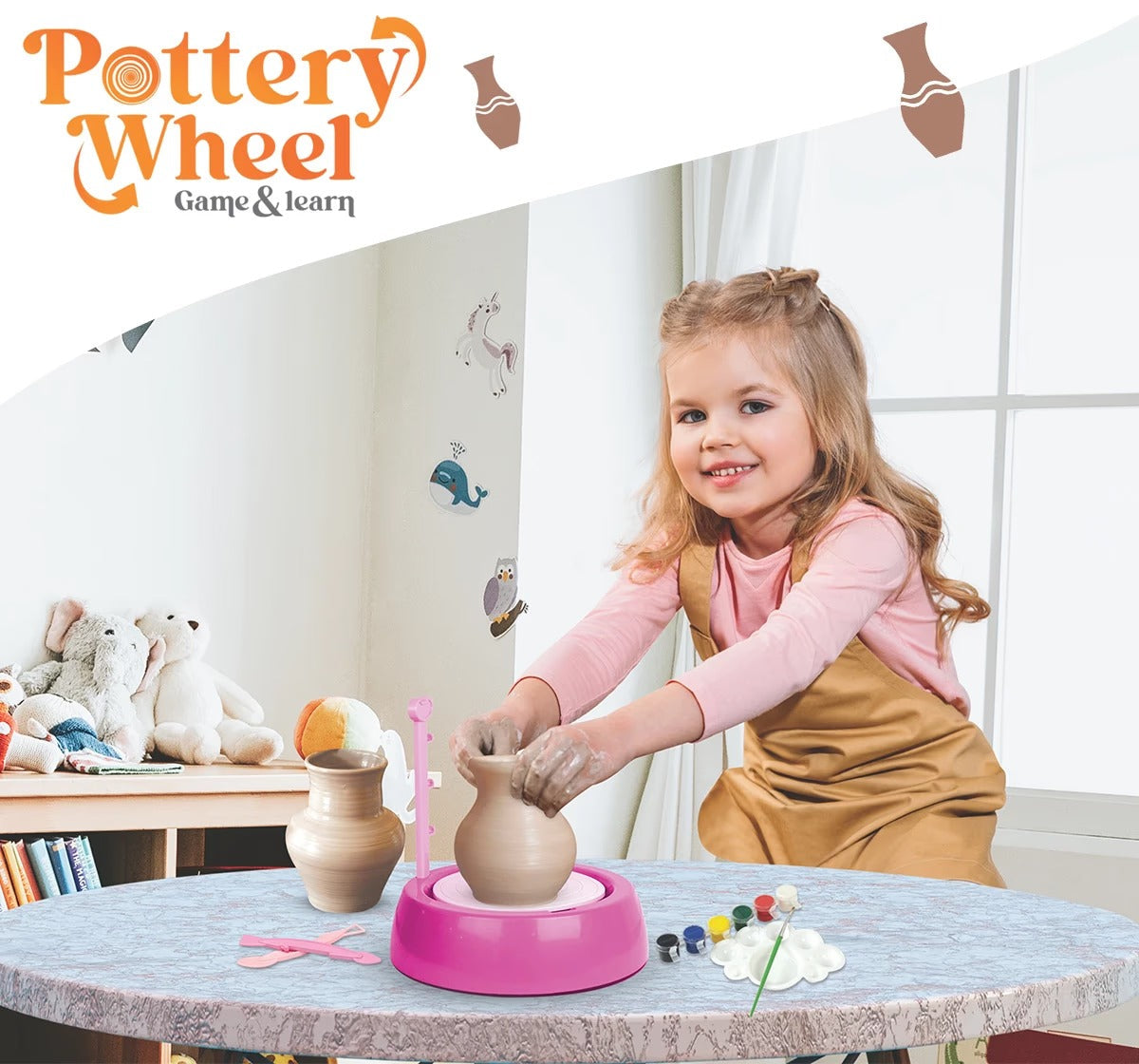 ITOYS Pottery Wheel for Kids – Multicolour Creative Clay Set (Ages 3+)