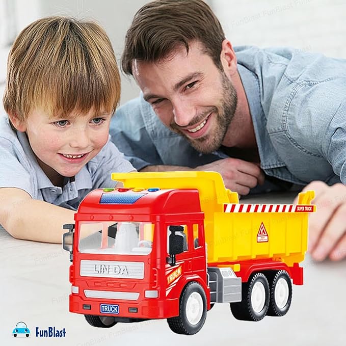 Dumper Truck Toy & Excavator Toy - 2 in 1 Dumper Truck and Excavator Toys for Kids Friction Power Toy Trucks for 3 Years Old Boys and Girls Light & Sound Toy for Kids (Multicolor)
