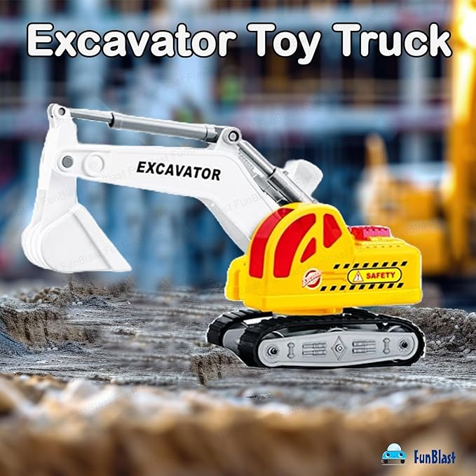 Dumper Truck Toy & Excavator Toy - 2 in 1 Dumper Truck and Excavator Toys for Kids Friction Power Toy Trucks for 3 Years Old Boys and Girls Light & Sound Toy for Kids (Multicolor)
